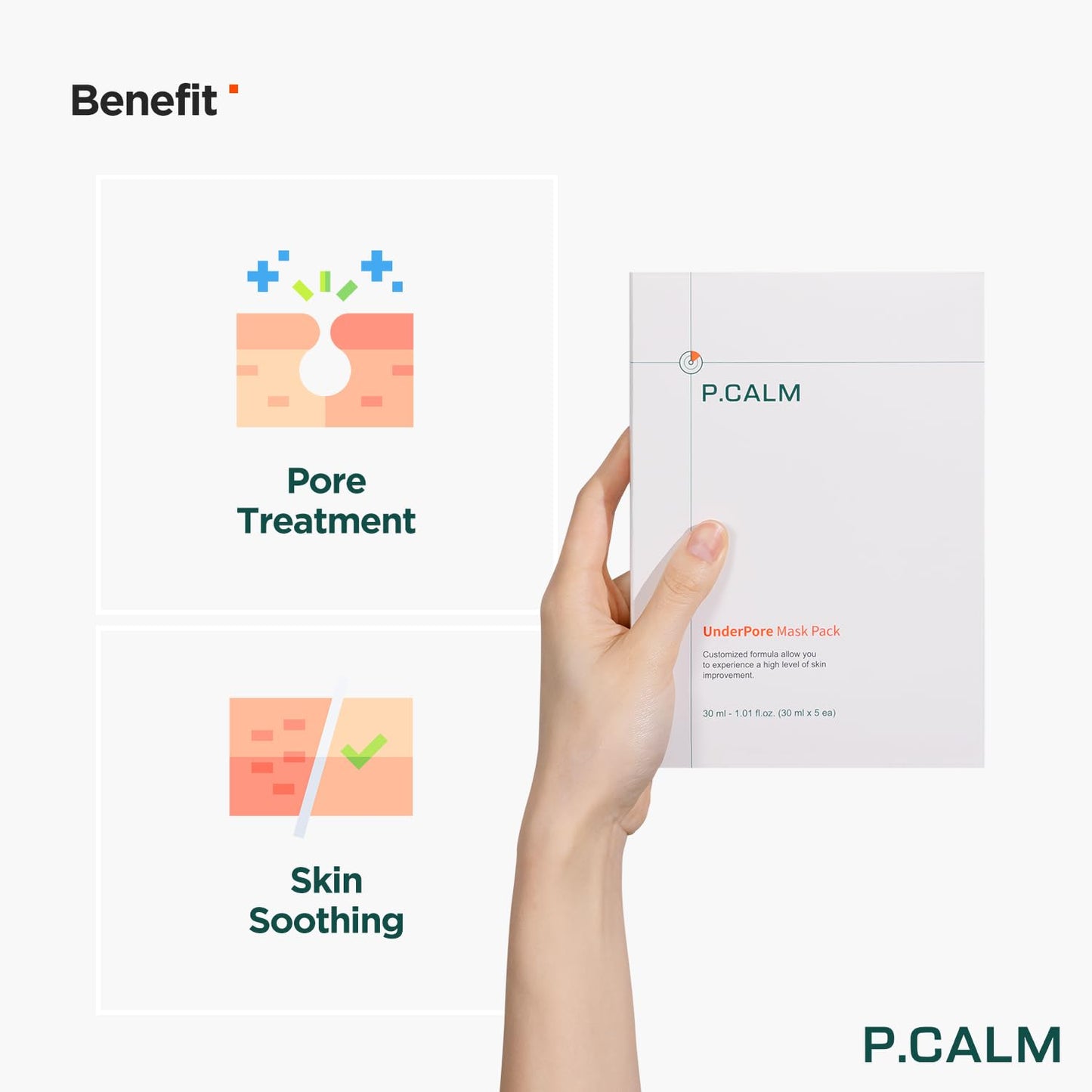 Underpore Facial Sheet Mask – Pack of 5 with Niacinamide & BHA for Moisturizing & Exfoliating, Korean Vegan Sheet Mask for Sensitive Skin (30Ml X 5Ea)