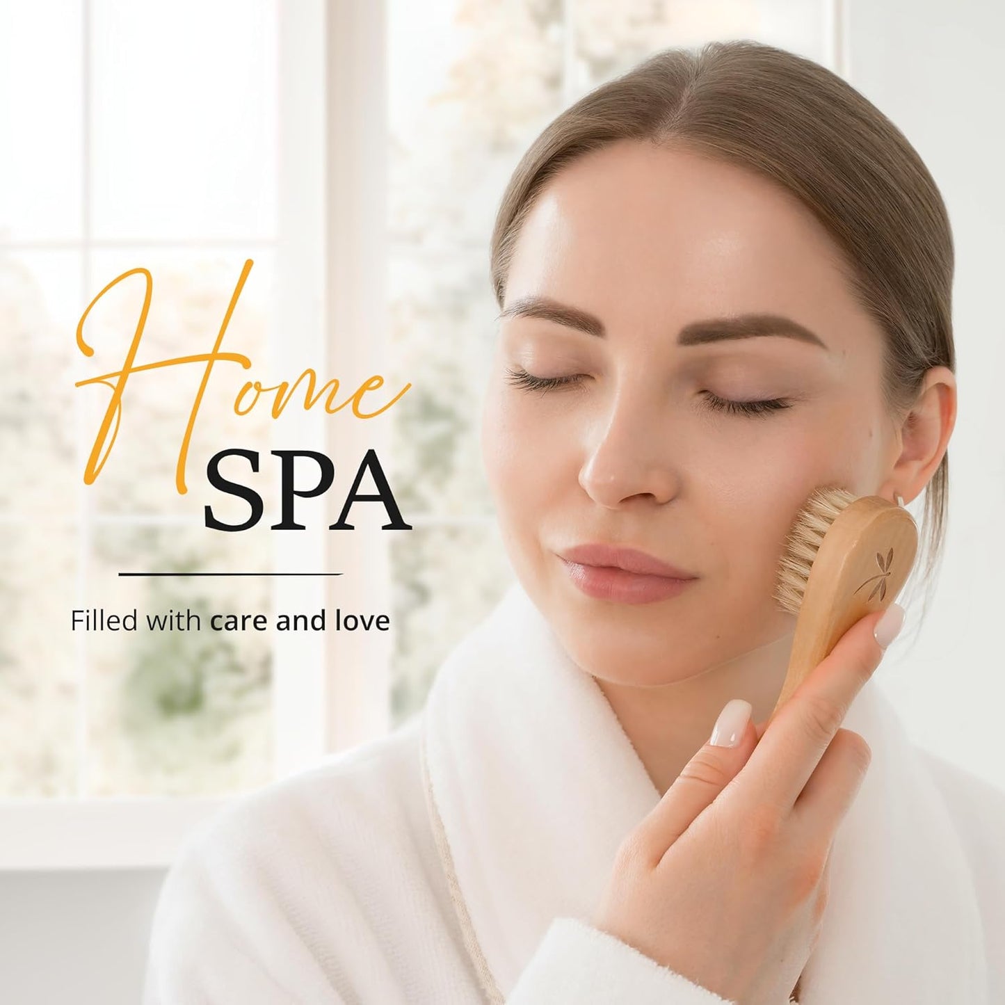 Dry Brushing Body Brush Set - Natural Boar Bristle Body Brush, Exfoliating Face Brush & Bath Gloves - Ideal Dry Skin Brush for Lymphatic Drainage & Healthy Glowing Skin!