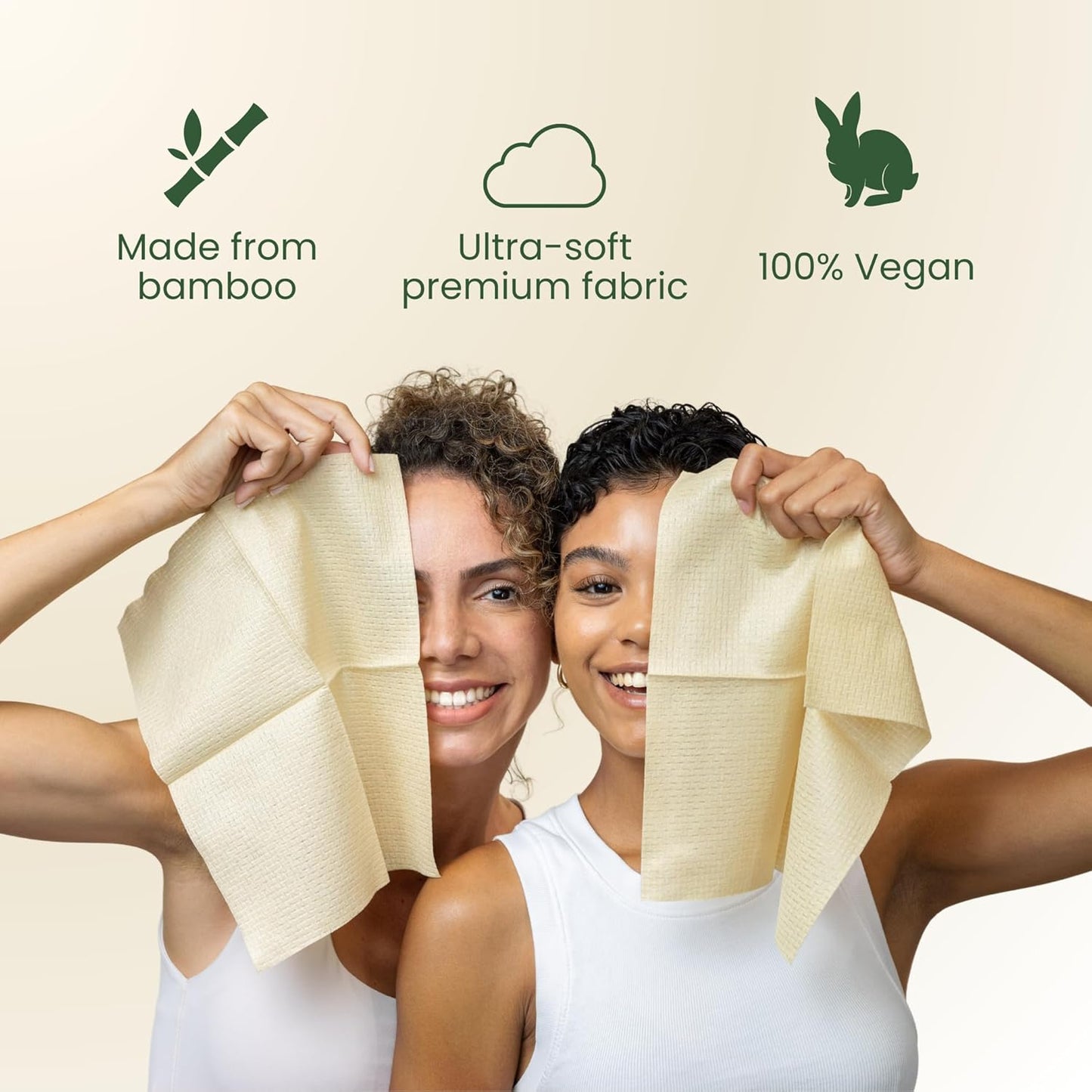 Bamboo Viscose Clean Towels XL™, 100% USDA Biobased Face Towel, Disposable Face Towelette, Makeup Remover Dry Wipes, Ultra Soft, 50 Ct, 1 Pack