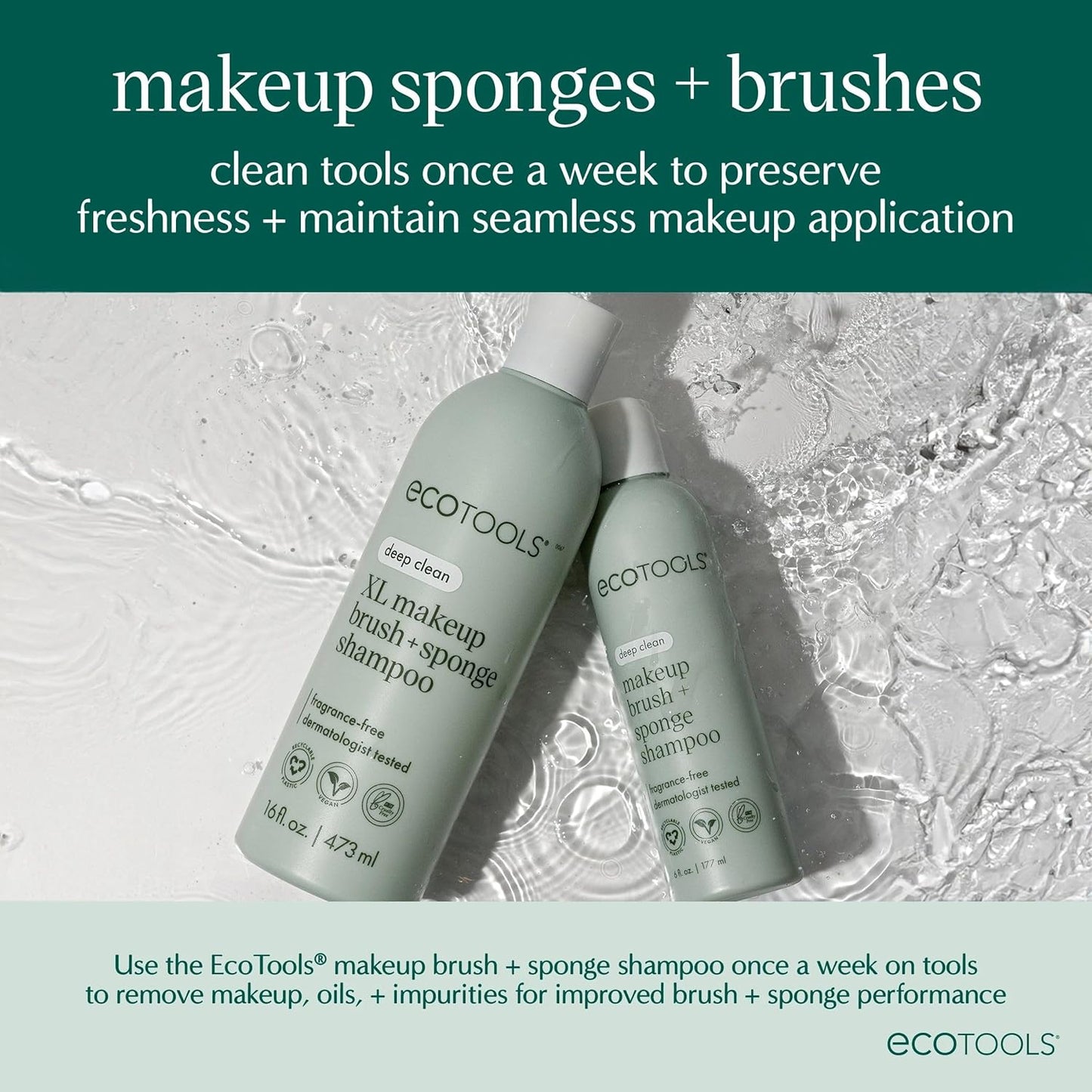 Blurring Blender Makeup Sponge Duo, Makeup Blender Sponge for Blurred Skin, for Liquid & Cream Foundation, Cloud Coverage Memory Foam, Eco Friendly & Latex Free, Cruelty-Free & Vegan, 2 Count
