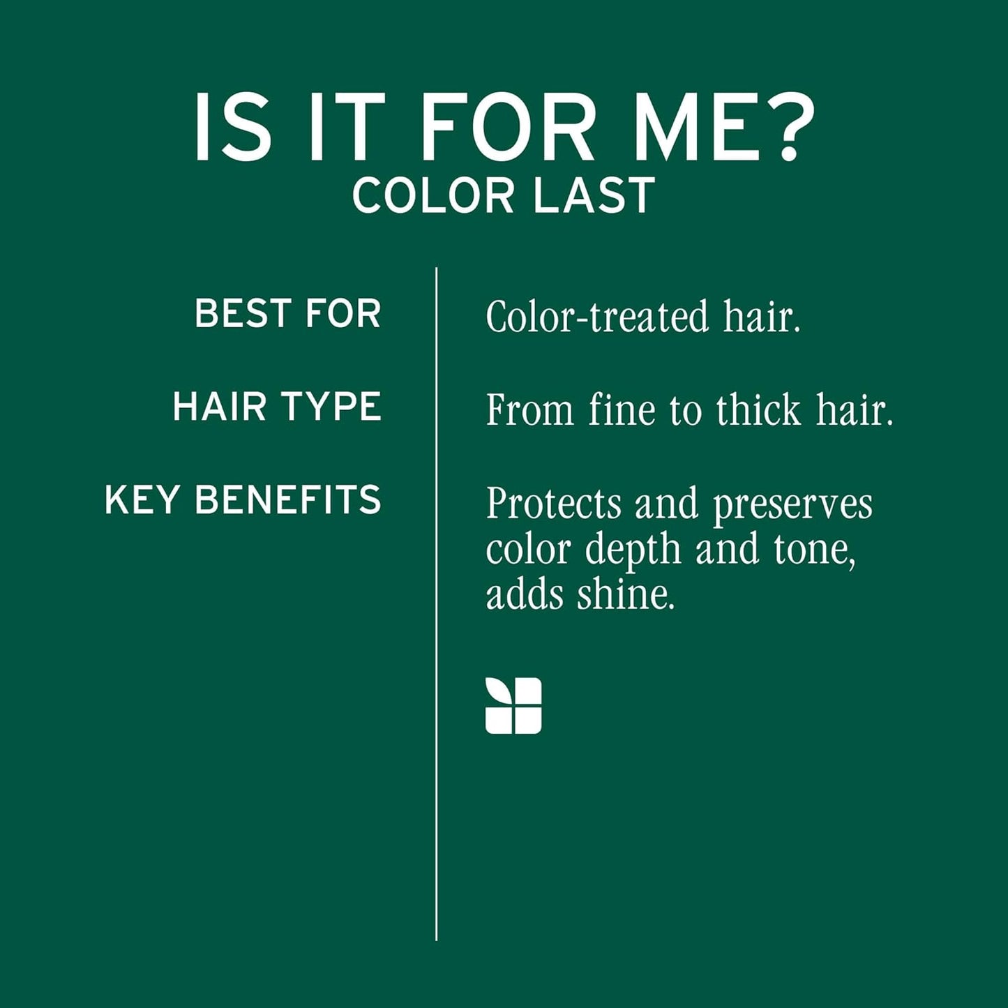 Biolage Color Last Shampoo - for Color-Treated Hair, Nourishes, Hydrates and Preserves Colors, Soybean Oil & Stearic Acid, Paraben & Mineral Oil-Free, Vegan