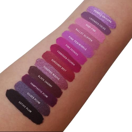 Aromi Black Cherry Matte Liquid Lipstick, Dark Plum Maroon Lip Color, Vegan and Cruelty-free, Long-Lasting and Highly Pigmented Lipstick (Black Cherry)