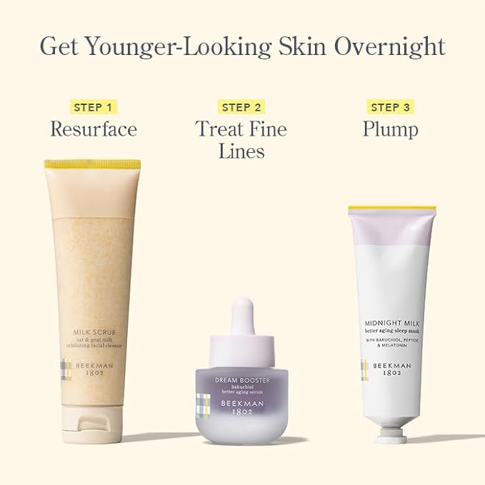 Beekman 1802 Dream Booster Bakuchiol Face Serum – Retinol Alternative for Sensitive Skin – Refines Texture, Smooths Fine Lines & Pores – Fragrance Free – Vegan – 1 fl oz