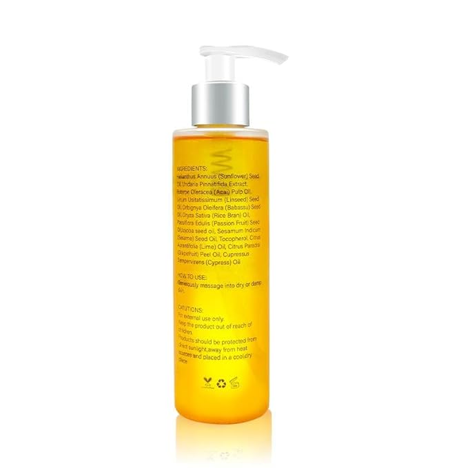 100% Vegan Body Oil for Women- Undaria Algae Extract Moisturizing Glow for Dry Skin, Radiant Tone & Soft Smooth Skin – Organic, Vegan Lightweight Fast Absorbing Body Oil-6.76 oz