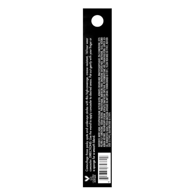 e.l.f. 16HR Camo Concealer, Full Coverage, Highly Pigmented Concealer With Matte Finish, Crease-proof, Vegan & Cruelty-Free, Light Sand, 0.2 Fl Oz