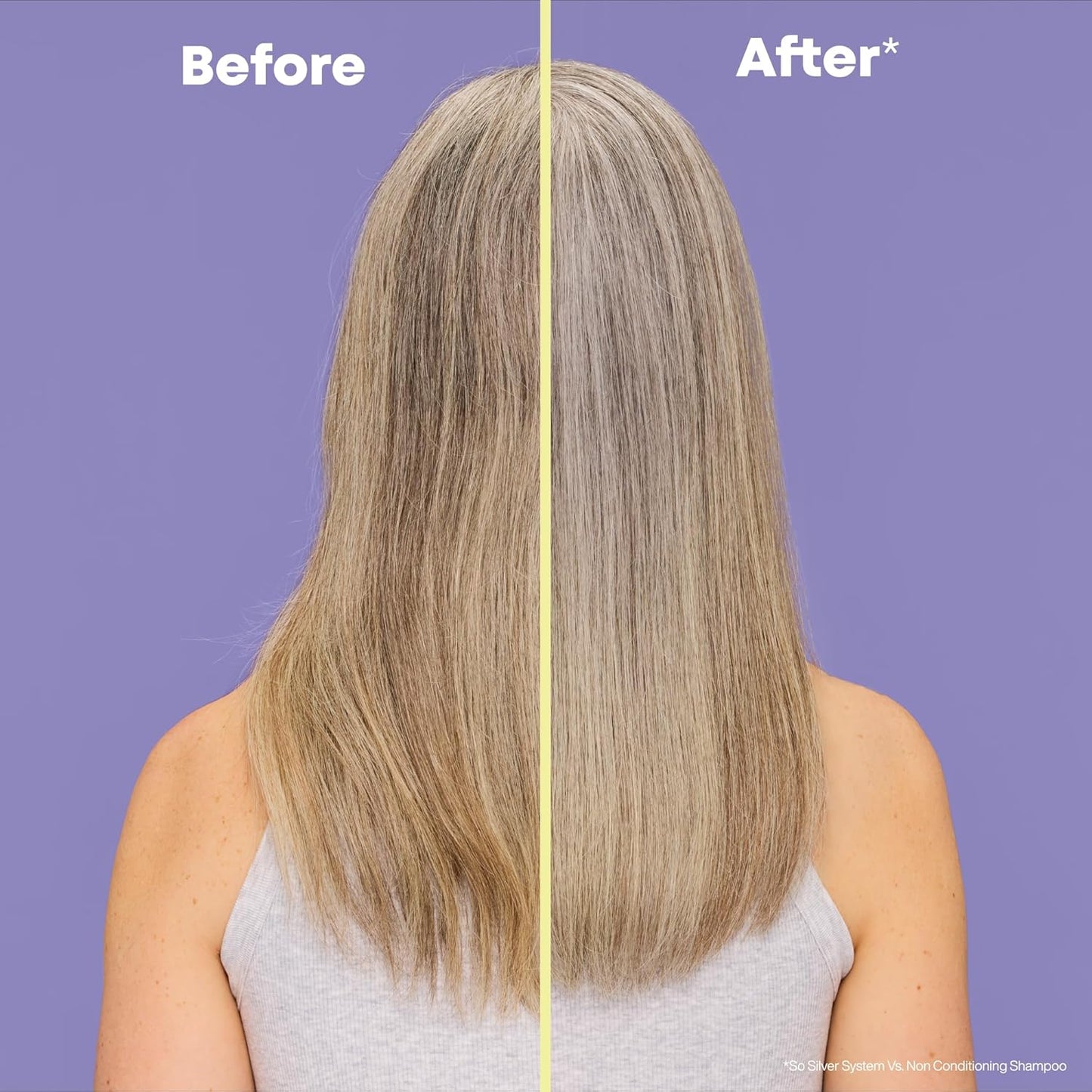 so Silver Purple Shampoo - Neutralizes Yellow Tones, Color Depositing, Brightening & Toning, for Color Treated, Blonde, Grey, White and Platinum Hair, Vegan