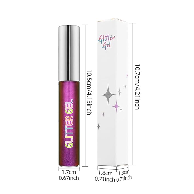Glitter Liquid Eyeliner Set, Purple & Silver Waterproof Smudge-Proof Shimmer Eyeliner, Quick-Dry Vegan Formula for Christmas Party Makeup, Gift for Women