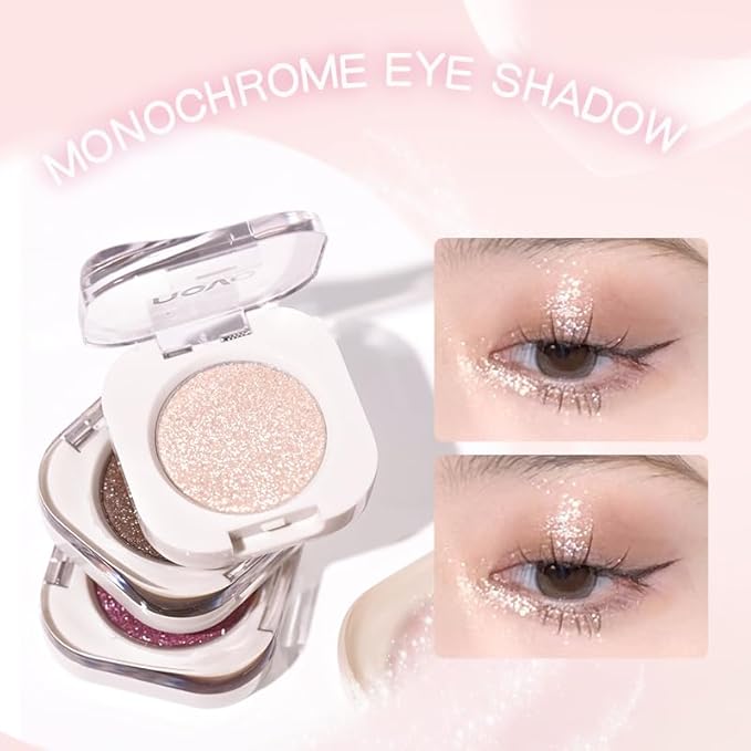 Ultra-Fine Pressed Pigment Single Eyeshadow – Lightweight, Highly Blendable Formula Neutral Glitter Taupe Eye Shadow, 12 Rich Matte/Shimmer Shades for Makeup, Vegan & Cruelty-Free (#10 Cowboy)