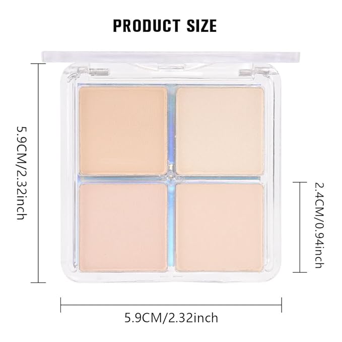 4 Colors Light Beige Nude Pink Ivory White Eye Shadow Powder Palette Makeup, Neutral Matte Shimmer Quad Eyeshadow Palette for Women Highly Pigmented Waterproof, paleta de sombras de ojos, Vegan
