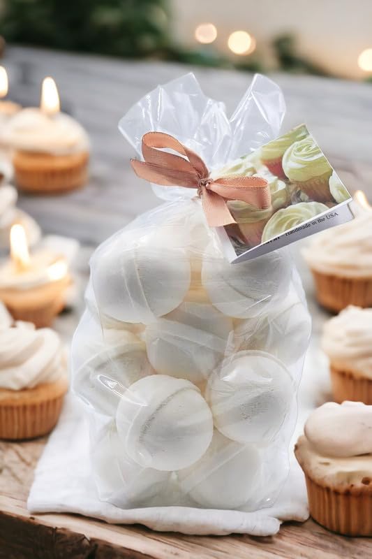 Bath Bombs Set of 14 Bombs 1 oz/ea, USA Handmade Bath Fizzies, Shea & Coco Butter | Moisturizing | Birthday Gift Idea for Her/Him | Natural Ingredients Vegan & Cruelty Free - Vanilla Lace