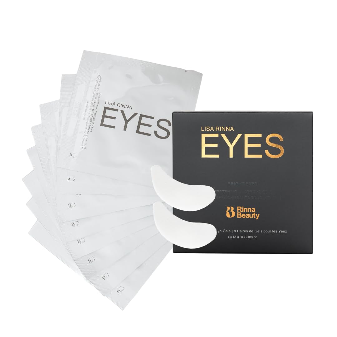 Bright Eyes Cooling under Eye Gel Patches - Reduces Puffy Eyes and Dark Circles, for Men & Women - Vegan, Cruelty-Free, Paraben-Free, Sulfate-Free & Phthalate-Free - 8 Pairs - 1 Count