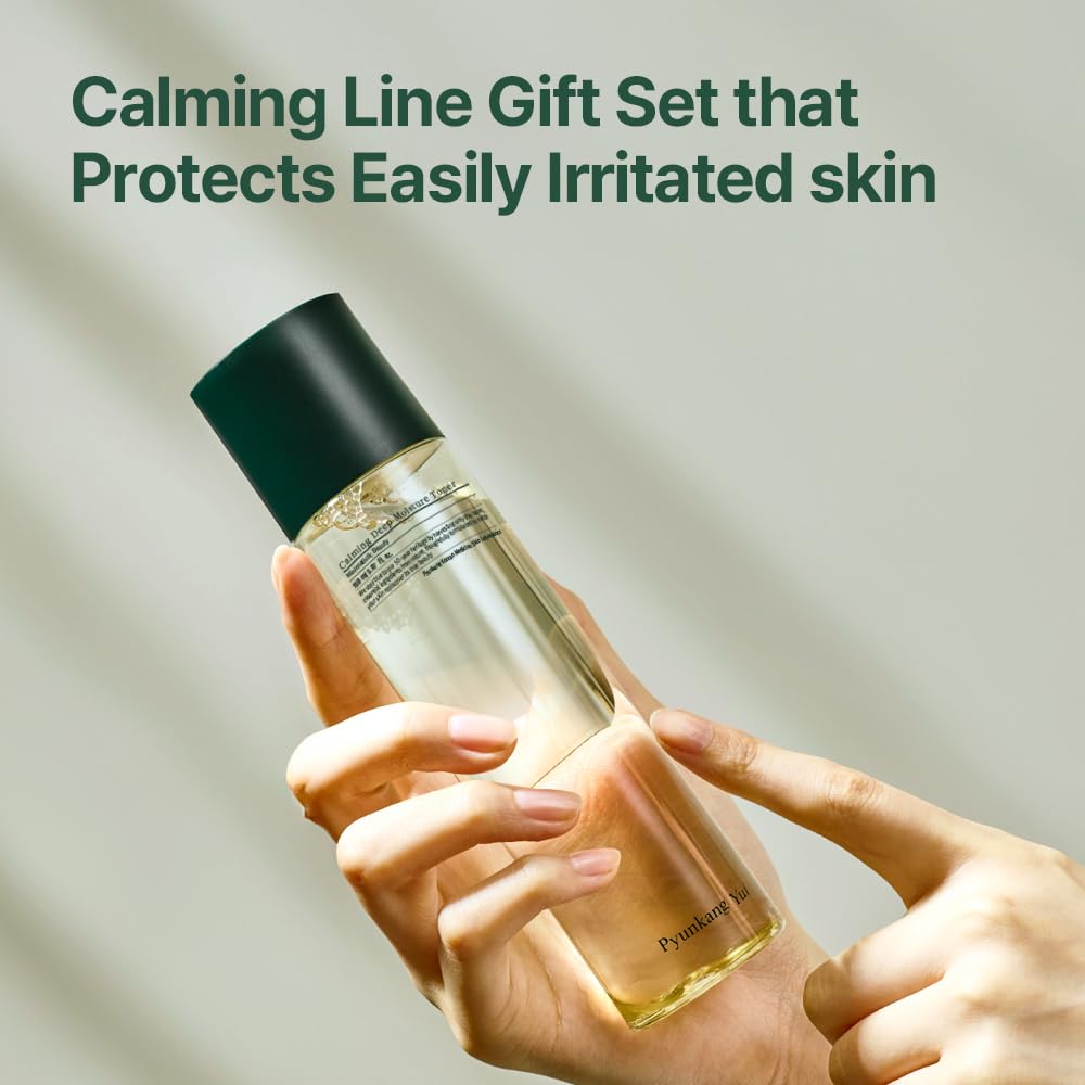 Calming Line Gift Box Set - Korean Facial Skin Care Essential for Daily Moisturizing, Safe on Acne Prone & Sensitive Skin, Vegan & Cruelty Free
