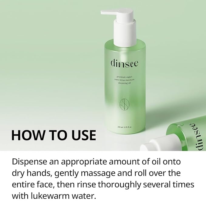DINSEE Vegan Snow Lotus Hyaluronic Cleansing Oil- Gentle Makeup Remover for Face, Lightweight Oil Cleanser for Daily Use, Removes Makeup and Impurities, 200ml / 6.76 fl oz