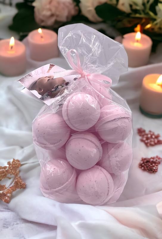 Bath Bombs Set of 14 Bombs 1 oz/ea, USA Handmade | Quality Bath Fizzies, Moisturizing Shea & Coco Butter | Natural Organic Ingredients, Vegan & Cruelty Free - One Thousand Kisses