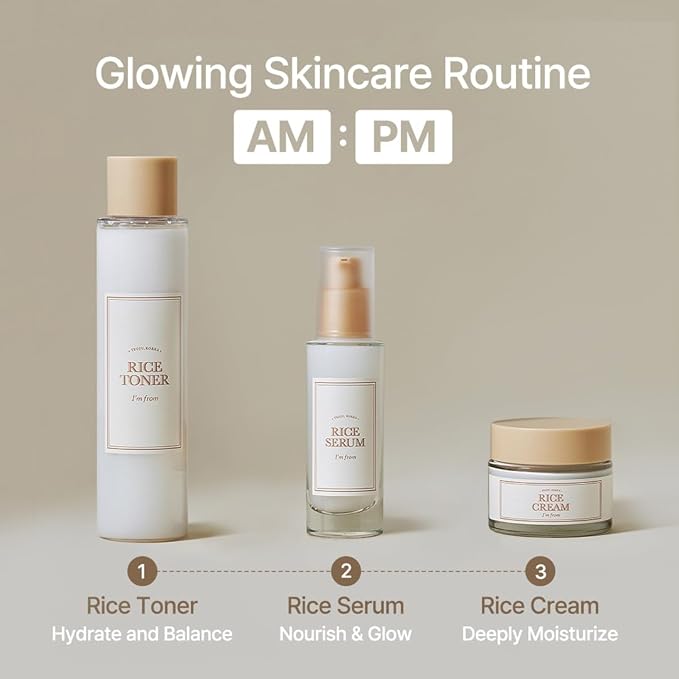 I'm from Rice Toner, Mini Size, Travel Essentials, Hydrating for Dry, Dull, Combination Skin, Vegan, Fragrance Free, Glass Skin, Korean Face Care 1.01 Fl Oz