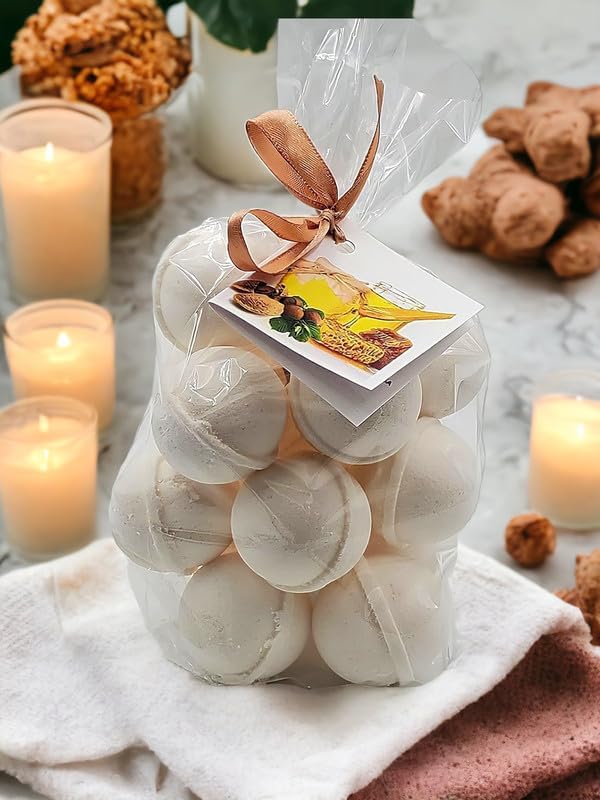 Bath Bombs Set of 14 Bombs 1 oz/ea, USA Handmade Bath Fizzies, Shea & Coco Butter | Moistrurizing | Birthday Gift Idea for Her/Him | Natural Ingredients Vegan & Cruelty Free - Amber Romance