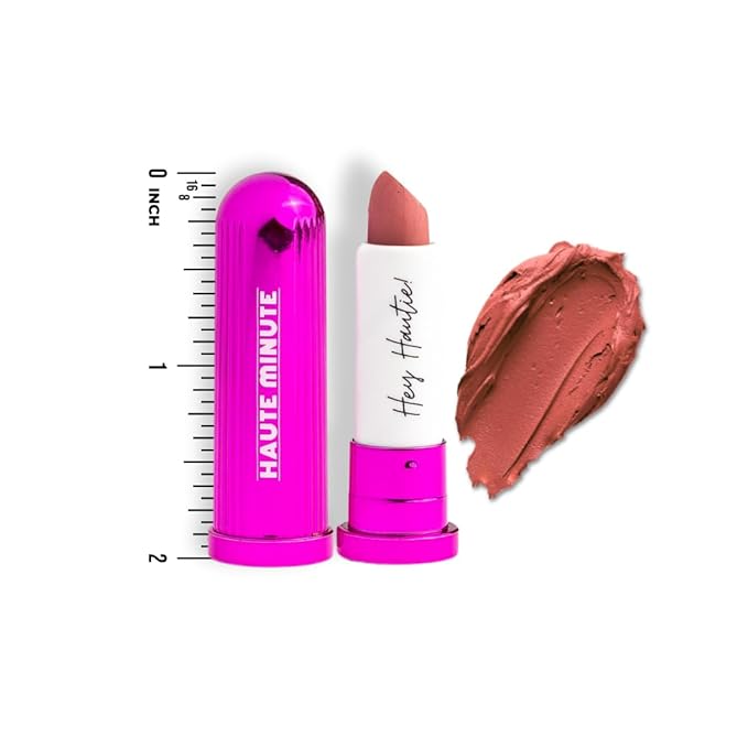 Mini 4Ever Haute Lipstick – Pinky Nude Lipstick Long Lasting, Bold Satin Finish, Vegan, Cruelty-Free - Clean & Natural, Travel-Friendly Lip Color (Lip Service)