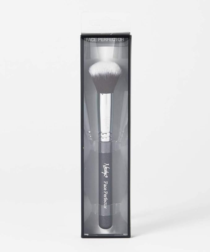 Nanshy Face Perfector Blush Brush - Bronzer Brush & Contour for Powder & Cream Face Makeup Application & Blending - Fluffy Highlighter Brush - Vegan & Cruelty-Free - Black