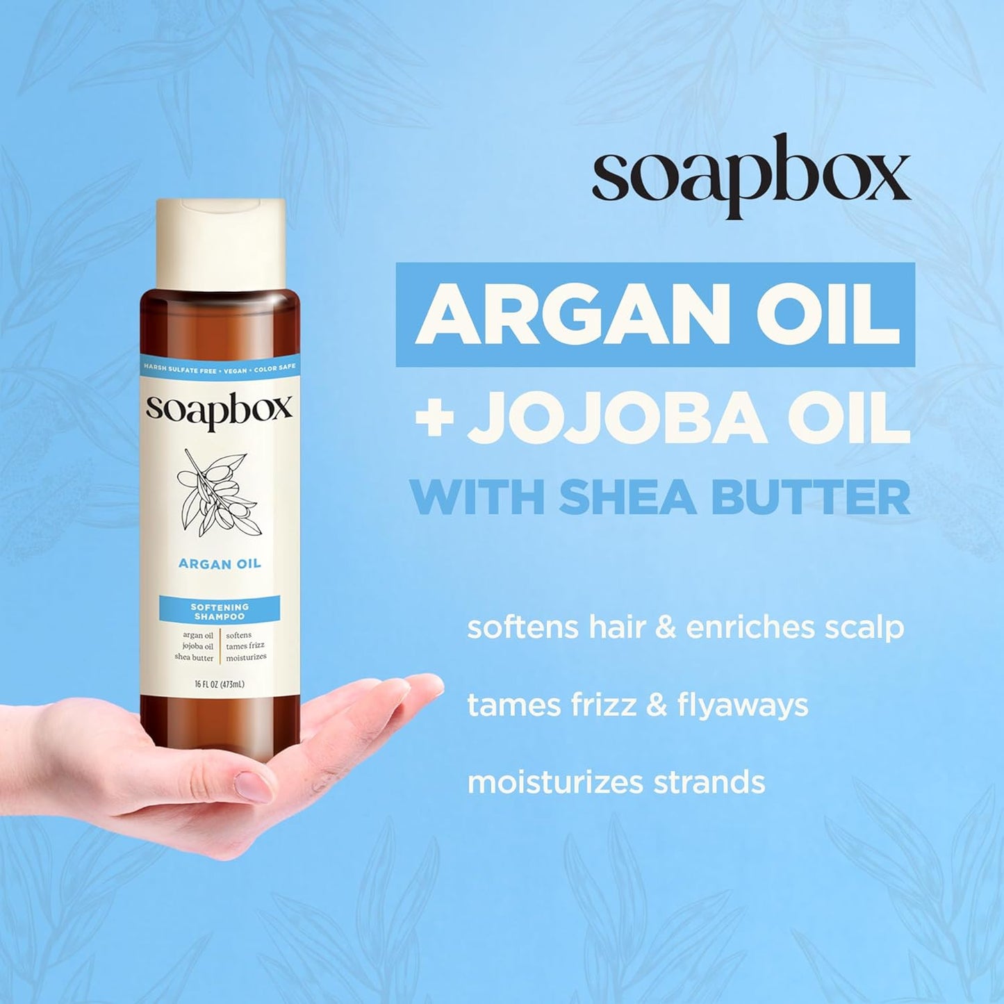 Argan Shampoo & Conditioner Set, Volumizing, Vegan, Color Safe, Harsh Sulfate & Silicone Free, 16Oz Each (Pack of 2)