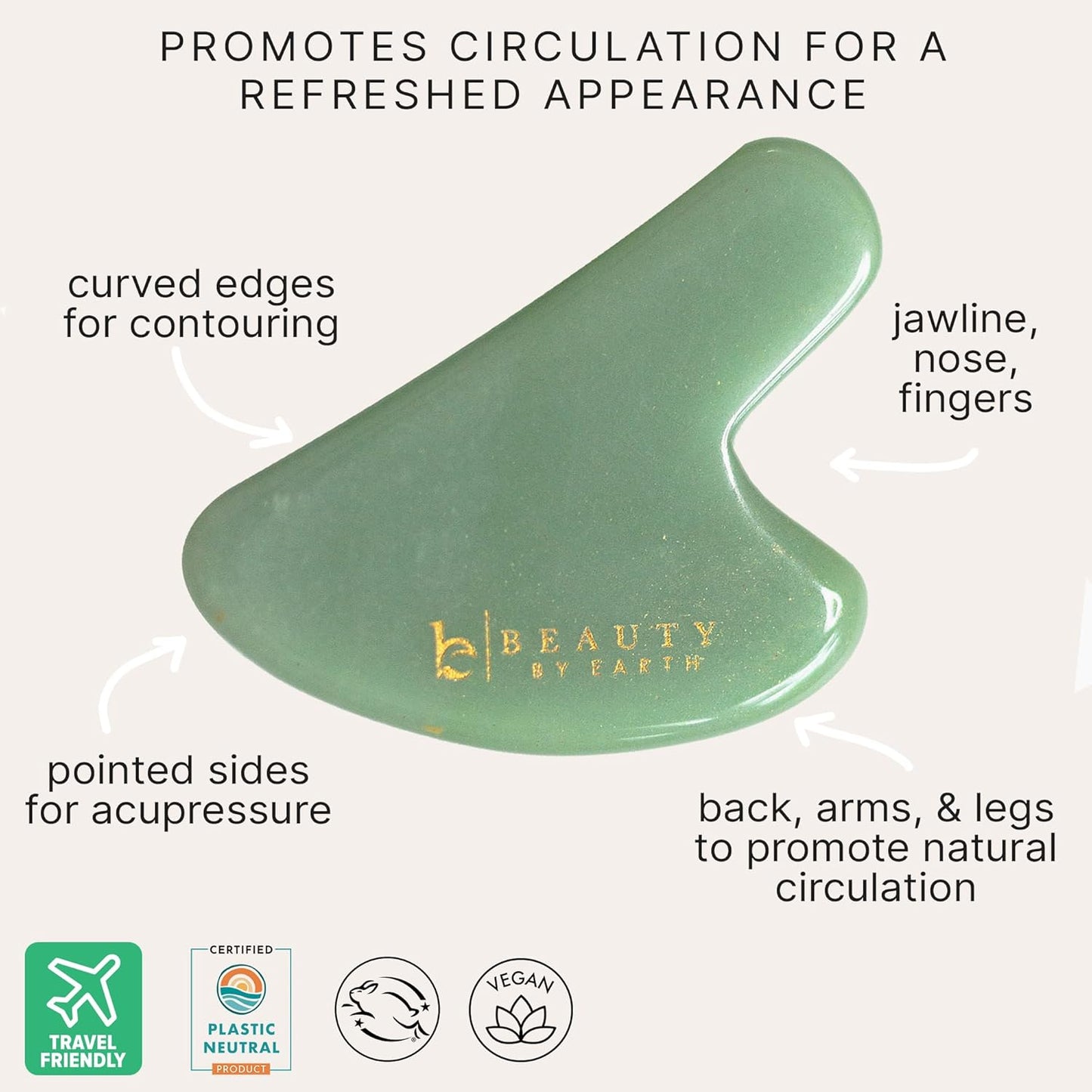 Jade Gua Sha - Smoothes Fine Lines & Wrinkles, Face Sculpting Tool for Face Massage, Jaw Massager, Facial Massage Tools, Small Gifts for for Women and Teenage Girls