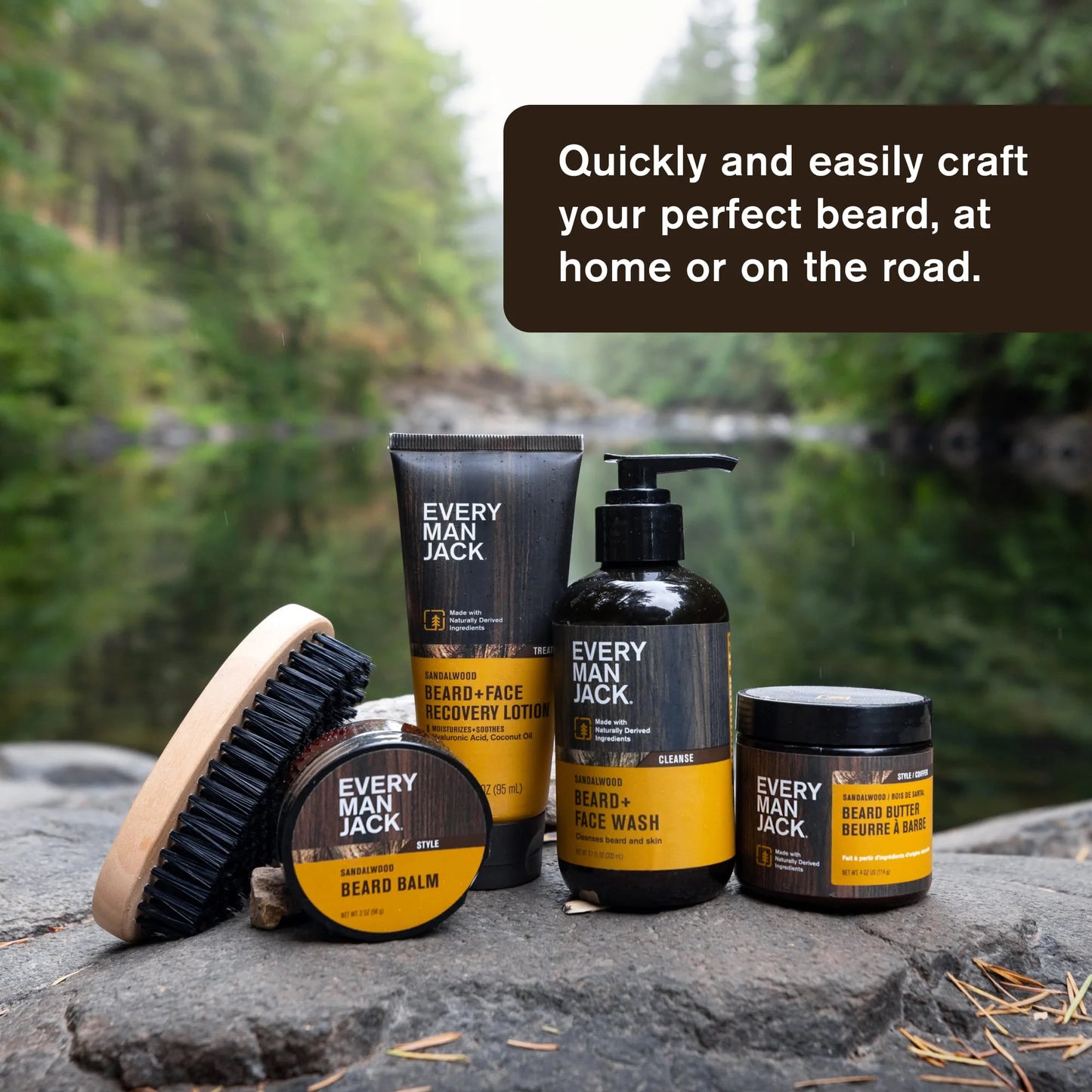 Men'S Beard Brush with Cruelty-Free Vegan Bristles