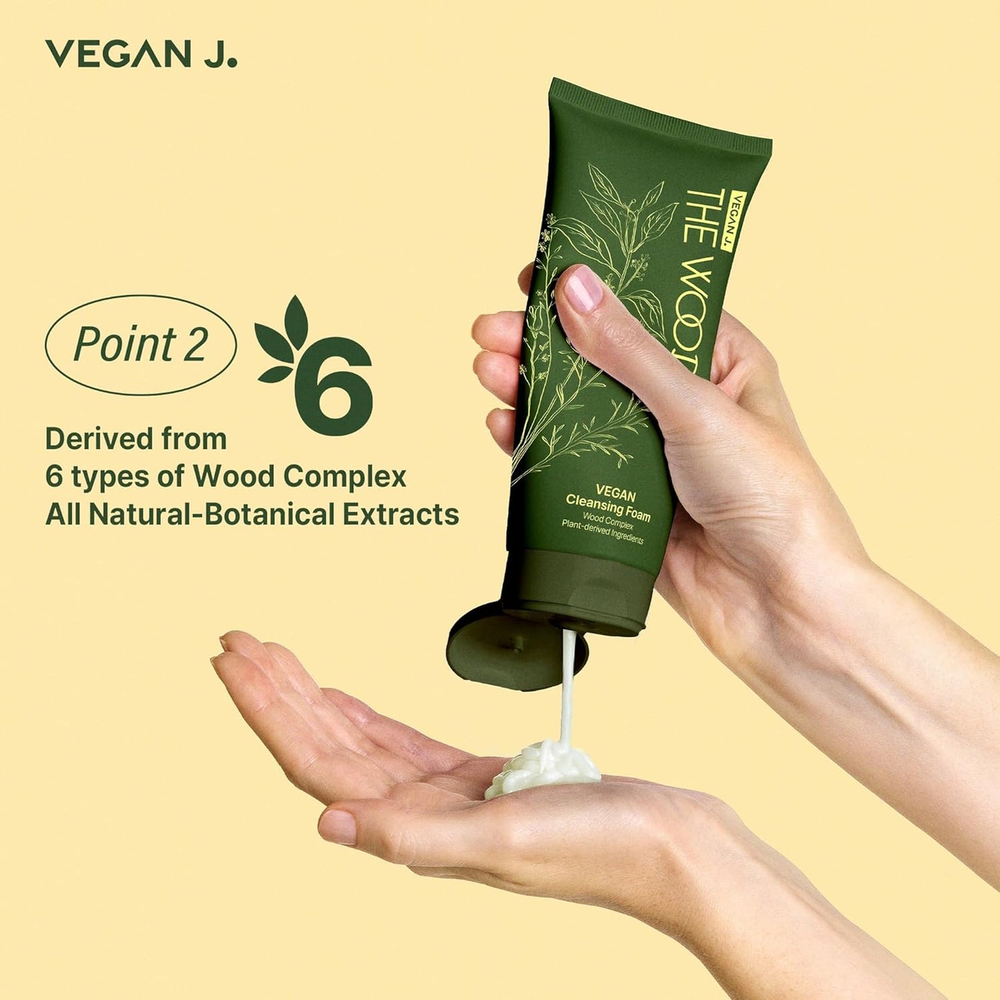 The Wood Vegan Cleansing Foam | Cleans 99.37% Impurities | Vegan Certified (50, Grams)