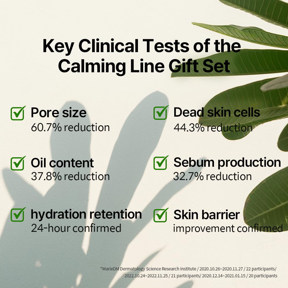 Calming Line Gift Box Set - Korean Facial Skin Care Essential for Daily Moisturizing, Safe on Acne Prone & Sensitive Skin, Vegan & Cruelty Free