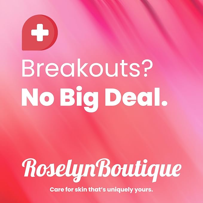 ROSELYNBOUTIQUE Pimple Patches for Face (60Ct - 4 Sizes 8,10,12,14mm) - Hydrocolloid Acne Spot Patches Blemishes Pore Strips - Vegan Facial Korean Skin Care Products Cruelty-Free (60 Dots)