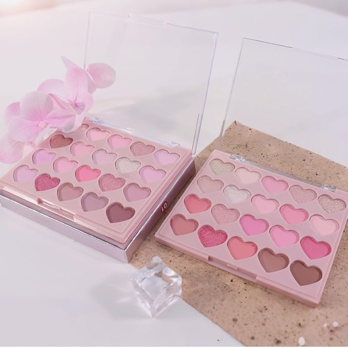 SUAKE Nude Pink Eyeshadow Palette, Matte & Shimmer, High Pigmented 20 Colors Brown Purple Eye Shadow Primers for Eye Makeup, Korean Powder Palet de sombras de ojos (02#-PINK-20 COLORS)