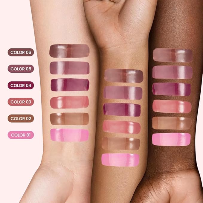 2Pcs Lip Tinted Glowy Balm Hydrating Tinted Lip Serum Lip Gloss, Ultra-Hydrating Natural Vegan Lip Balm, Sheer-Tinted Shine & Hydration, Soothes & Softens Dry Lips Skincare 05+06