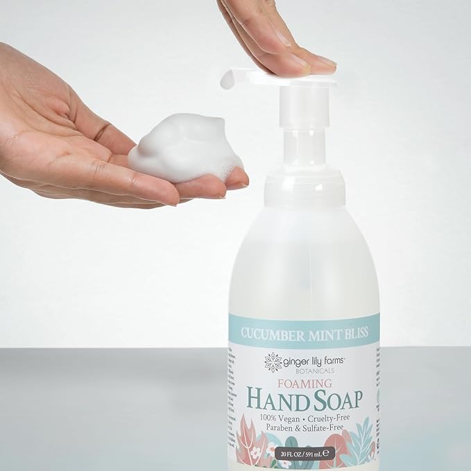 Ginger Lily Farms Botanicals All-Purpose Foaming Hand Soap Refill, 100% Vegan & Cruelty-Free, Cucumber Mint Bliss Scent, 20 Fl Oz (Pack of 1)