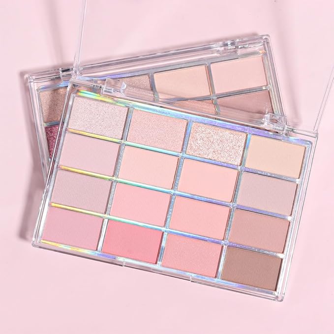 16Colors Pink Nude Brown Basics Matte Eyeshadow Palette,Muted Pink Eye Shadow Makeup Travel Makeup Palette all in one Long Lasting Waterproof,Great for Travel Gift Kit