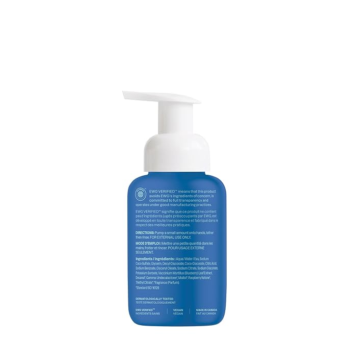 ATTITUDE Foaming Hand Soap for Kids, EWG Verified, Dermatologically Tested, Plant- and Mineral-Based Ingredients, Vegan, Blueberry, 10 Fl Oz (Pack of 6)