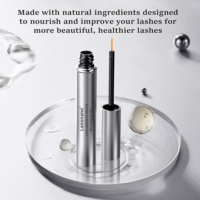Lash Serum, Eyelash Growth Serum, Eyelash Rapid Growth, Vegan & Cruelty-Free, 0.1 Fl Oz (3ml)