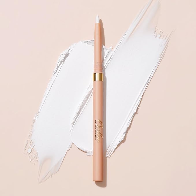 Oulac White Eyeliner Pencil, Waterproof Retractable Eye Liner Pen, Long Lasting Smudge Resistant, Vegan & Cruelty-Free, 13 White Waves