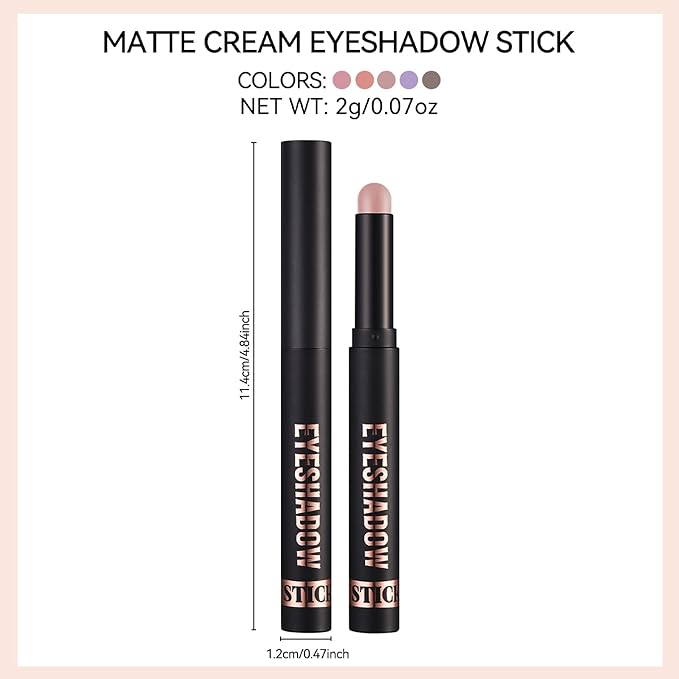 Erinde Cream Matte Eyeshadow Stick, Light Taupe Eye Shadow Sticks, Cream to Powder Eyeshadow Crayon, Buildable & Blendable Long-Lasting Waterproof Eye Shadow Stick, Vegan & Cruelty-Free, 19