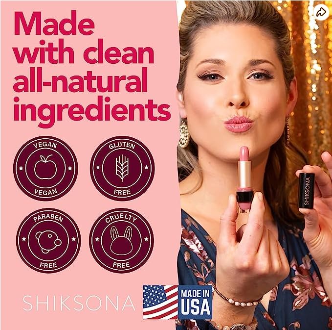 ShikSona Full Coverage Split Bullet Matte Lipstick | Vegan | Gluten, Paraben and Cruelty Free, Creamy Lipstick in a Deep Coral Pink/Cherry Red-Pink Matte combo (Divide and Conquer)