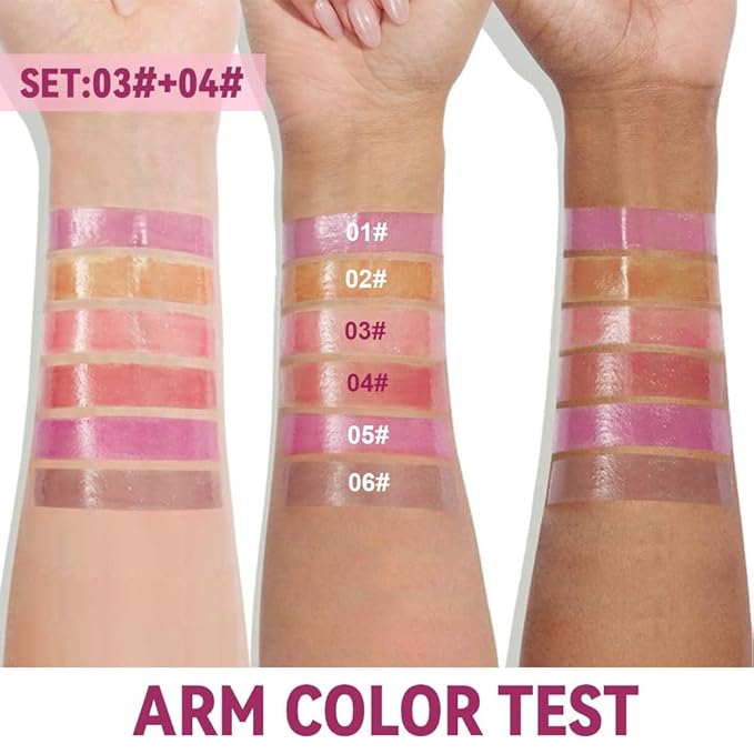 2Pcs Summer Lip Butter Lip Balm Glow Reviver Lip Gloss, Melting Lip Serum, Ultra-Hydrating Natural Vegan Lip Balm, Sheer-Tinted Shine & Hydration, Soothes & Softens Dry Lips (03+04)