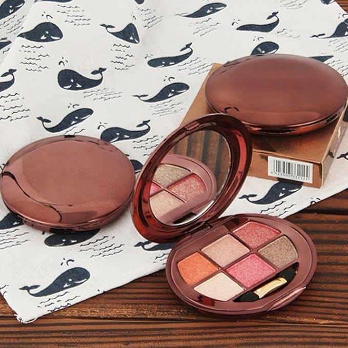 6-Color Shimmer Matte Eyeshadow Palette, Neutral Nude Diamond Sparkle Shades, Highly Pigmented Blendable Waterproof Long-Lasting Eye Makeup, Silky Smooth Pearl Finish, Ideal for Friends-A08