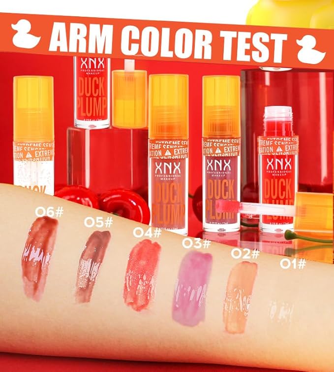 High Pigment Plumping Lip Gloss with Spicy Ginger, Vegan Lip Makeup, Hydrating Plumping Booster Moisturizing Volumizing Lip Gloss