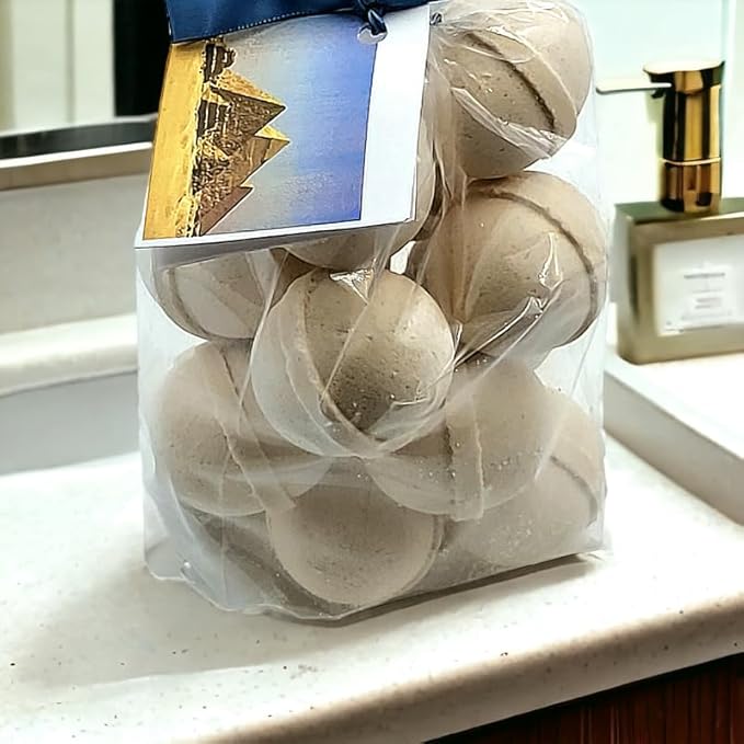 Bath Bombs 14 Set 1 oz/ea, Natural & Organic USA Handmade | Infused Essential Oils | Nourishing Shea & Coco Butter | Relaxing Aromatherapy | Vegan & Cruelty-Free, Skin Friendly - Egyptian Musk