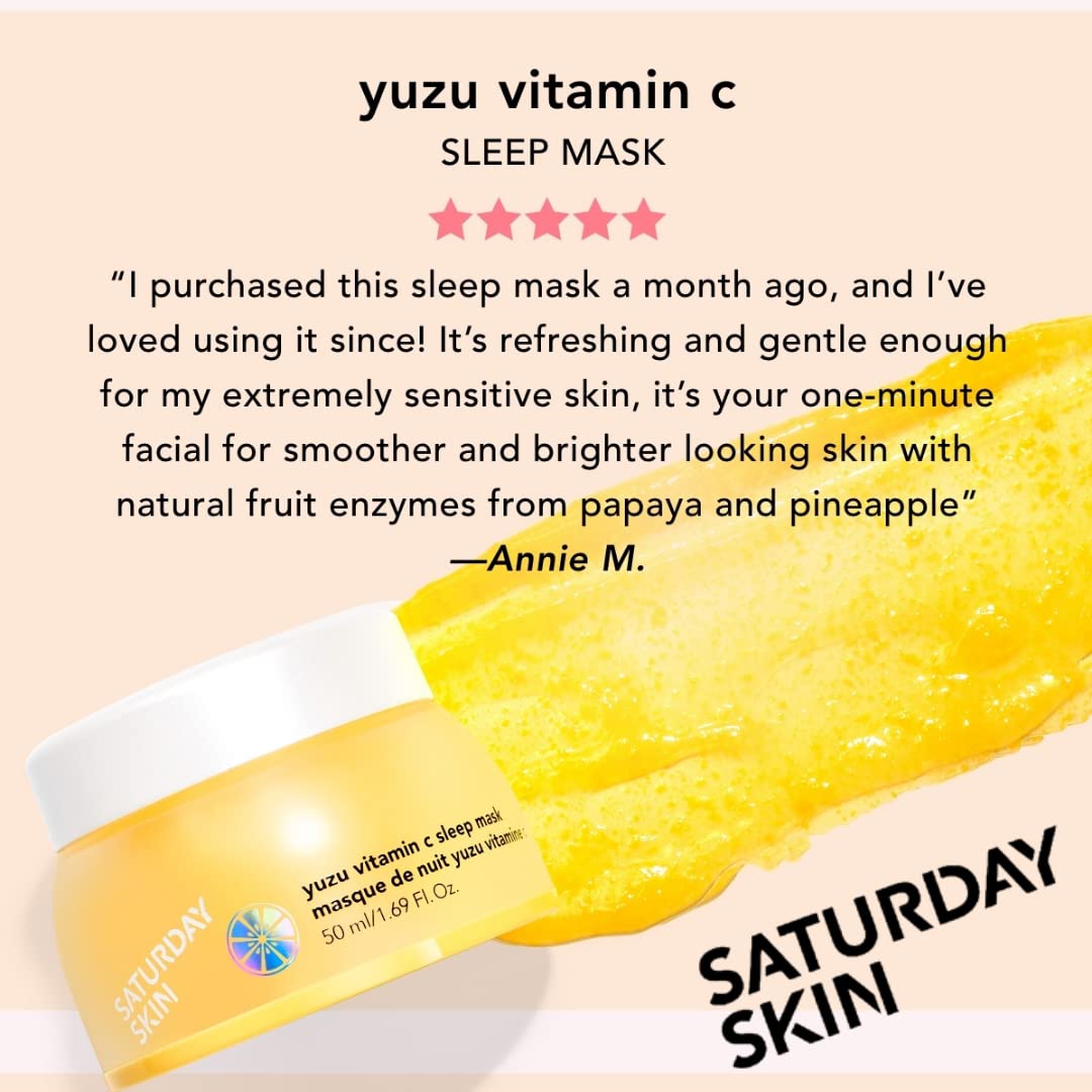Yuzu Vitamin C Sleep Mask Regenerist Retinol Ultra Rich Face Moisturizer Cream Smooth Skin and Reduce Wrinkles Ideal for All Skin Types