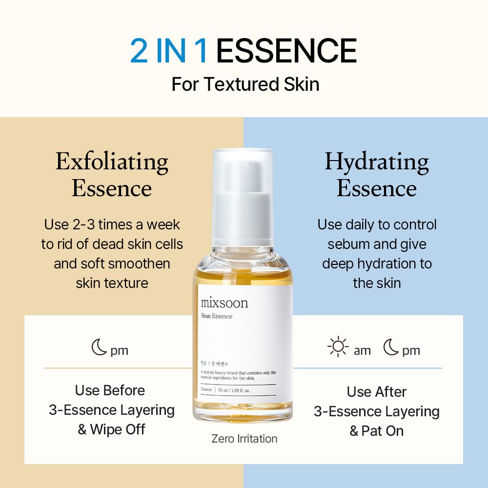 Bean Essence Exfoliating Hydrating Korean Skin Care Glass Skin Hyaluronic Acid Serum 1.61 Fl Oz (Pack of 1)