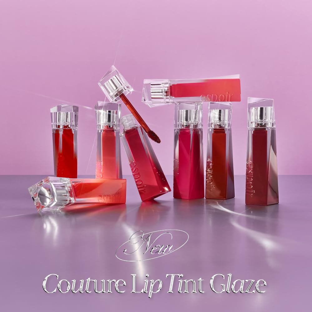 Couture Lip Tint Glaze #4 Hushed Cherry - Volumizing High-Shine Lip Plumper for Long-Lasting Vibrant Color and Radiant Moisture - Korean Lip Makeup 0.19Oz