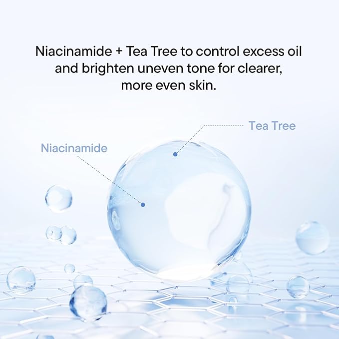 IUNIK Tea Tree Relief Vegan Serum for Acne-Prone Skin - Non-Sticky & Lightweight Facial Ampoule with Centella Asiatica for Soothing, Calming, and Balancing - Korean Skincare