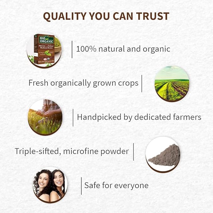 Indus Valley Medium Brown Henna Hair Color-100% Pure & Natural