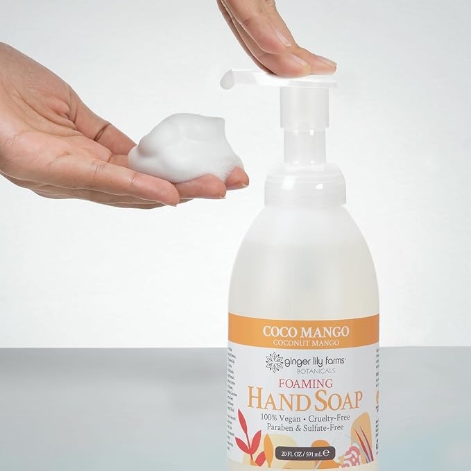 Ginger Lily Farms Botanicals All-Purpose Foaming Hand Soap Refill, Coco Mango, 100% Vegan & Cruelty-Free, Coconut Mango Scent, 20 Fl Oz (Pack of 1)