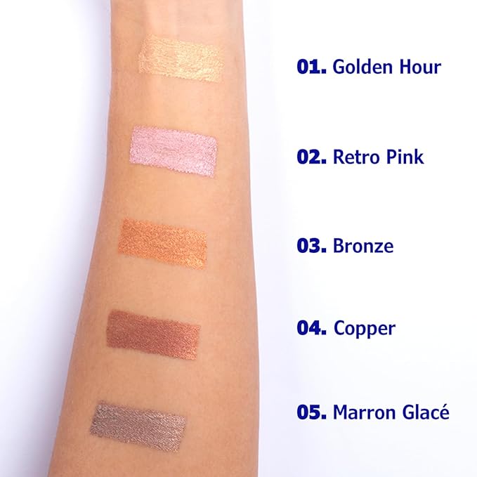 Cream Eyeshadow & Highlighter - Infused with Hyaluronic Acid + Calendula Flower - LightWeight Cream Makeup and Skincare - 99% Natural Ingredients - Vegan Make Up - 03 Bronze