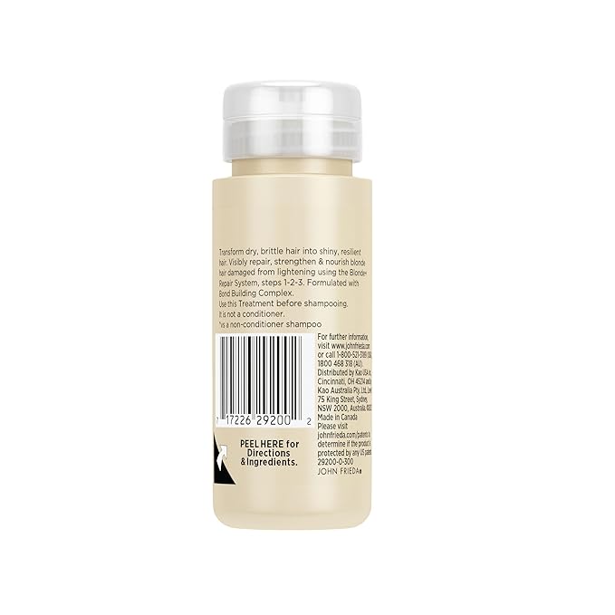 John Frieda Blonde+ Hair Repair Pre Shampoo, Treatment for Damaged Hair, 3.3 Oz