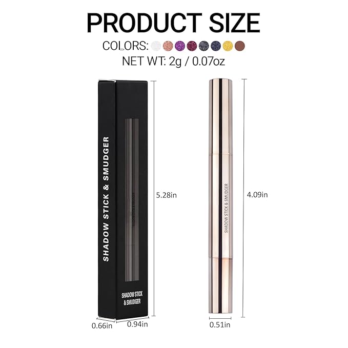 Erinde Waterproof Cream Eyeshadow Stick, Dark Purple Shimmer Eye Shadow Sticks, Cream to Powder Eyeshadow Crayon, Buildable & Blendable Long-Lasting Eye Shadow Stick, Vegan & Cruelty-Free, C08
